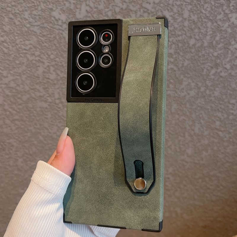 Polsbandhouder Suède lederen tas voor Samsung Galaxy S23 Ultra S22 Ultra Schokbestendige siliconen zachte beschermhoes_voghion.com