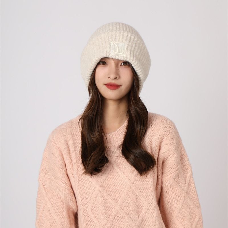 2023 new knitted autumn winter warm windproof and proof skiing couple cold with wool hat for women_voghion.com