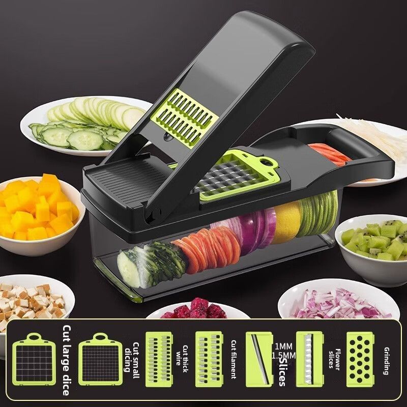 Ralador multifuncional, cortador de batata e vegetais, ferramenta de corte em cubos, máquina de fatiar, cozinha, casa, celebridade preguiçosa da internet_voghion.com
