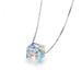 Collier en argent Aurora Sugar Cube pour femme, pendentif en cristal autrichien, polyvalent, haut de gamme, niche, clavicule_voghion.com