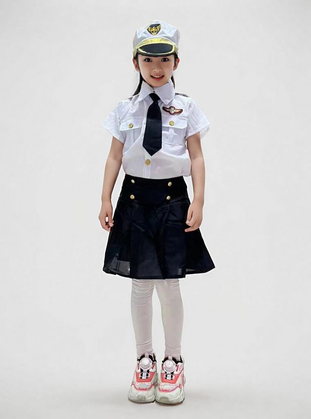 Uniforme per bambini, abbigliamento per la scuola elementare, gilet per studenti, assistente di volo, pilota, treno ad alta velocità, costume per gioco di ruolo_voghion.com