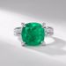 Anello verde smeraldo con atmosfera di lusso leggero Anello indice in argento S925 con smeraldo sintetico intarsiato_voghion.com