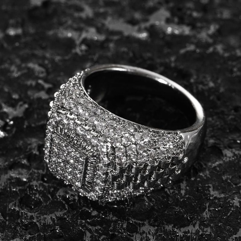 Bague de personnalité hip-hop, micro pavée de diamants, style business, classique, tendance_voghion.com