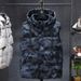 Men’s Winter Puffer Vest – Insulated Hooded Jacket (L-7XL, Camo/Black, 100% Polyester, Oversized Fit, Zip Front, Utility Pockets)_voghion.com