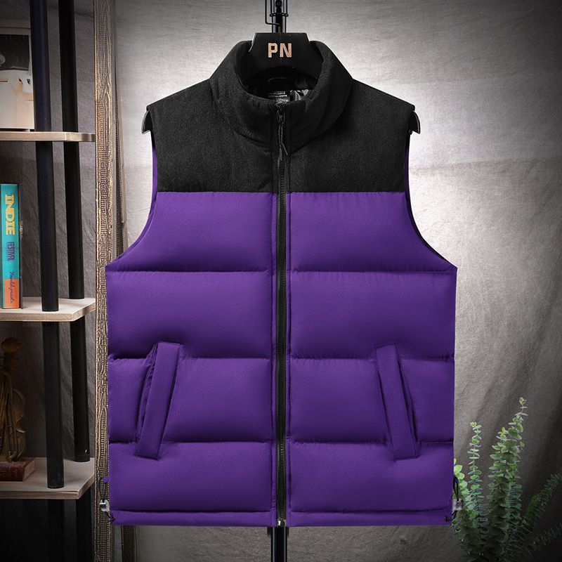 Couple stand up collar vest versatile corduroy splicing thick style autumn and winter trendy warm jacket of high quality_voghion.com