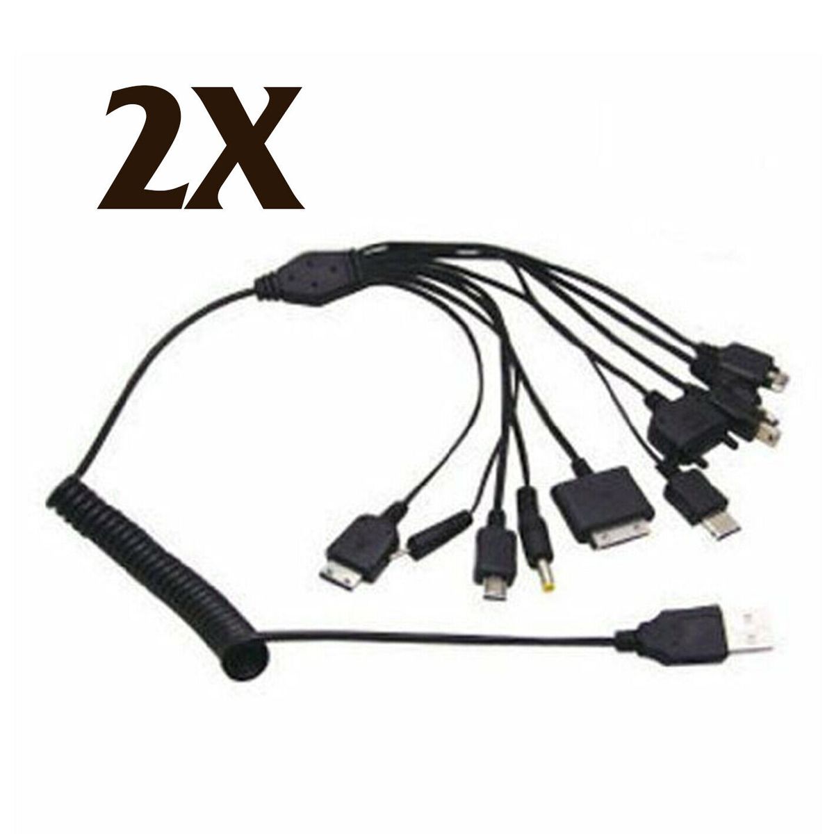 2X 10 In 1 Universal Multi USB Ladegerät Kabel Adapter Handy Auto DVD IPod_voghion.com