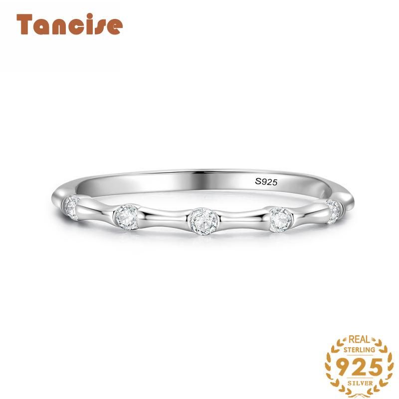 Tancise Anello in argento con zirconi classici Gioielli da donna Promessa di nozze Regalo per feste_voghion.com