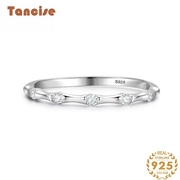 Tancise Anello in argento con zirconi classici Gioielli da donna Promessa di nozze Regalo per feste_voghion.com