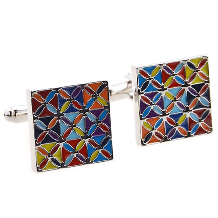 Epoxy color pattern cufflinks environmentally friendly resin shirt suit cufflinks men's French cufflinks_voghion.com