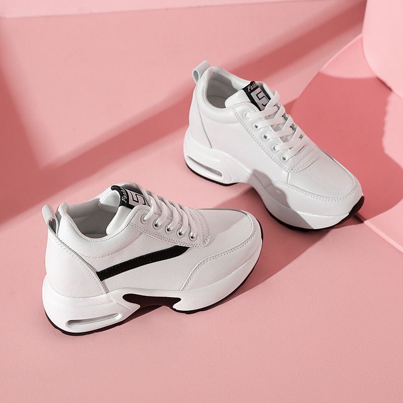 Women's inner booster shoes Leather upper small white shoes Women's sports casual booster shoes women's shoes cushion shock absorption_voghion.com
