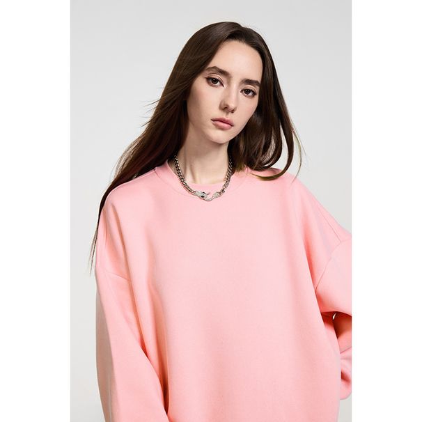 Heavyweight Cotton Crewneck Sweatshirt – Oversized Relaxed Fit Essential For Men’s Casual Wardrobe_voghion.com