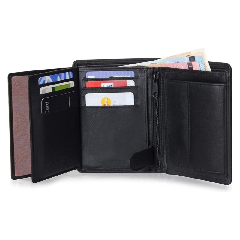 Short Large Capacity Multi-Functional Anti-Magnetic Lychee Grain Wallet Men's Purse_voghion.com