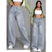 Women's Clothing High Waist Straight Jeans Women's Summer Loose Trendy All Match Long Pants_voghion.com