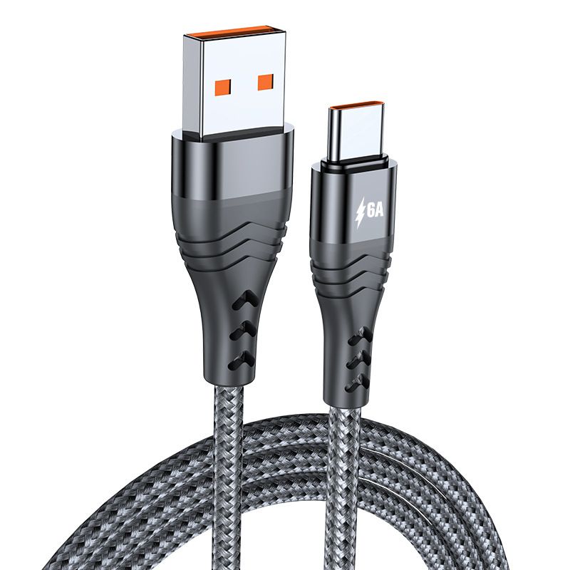 6A 66W USB Typ C-kabel Snabbladdningskabel 5A Datakabel Laddarsladd För Samsung S20 Xiaomi Huawei P40 Pro 3M/2M/1M_voghion.com