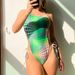 Maillot de bain une pièce à bretelles et imprimé dégradé pour femme_voghion.com