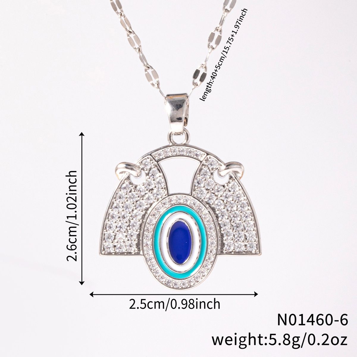 Korean Fashion Necklace – Hollow Copper Inlaid Zircon Oil Drop Pendant, Half Fan O-Shaped Chain For Summer_voghion.com