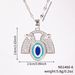 Korean Fashion Necklace – Hollow Copper Inlaid Zircon Oil Drop Pendant, Half Fan O-Shaped Chain For Summer_voghion.com