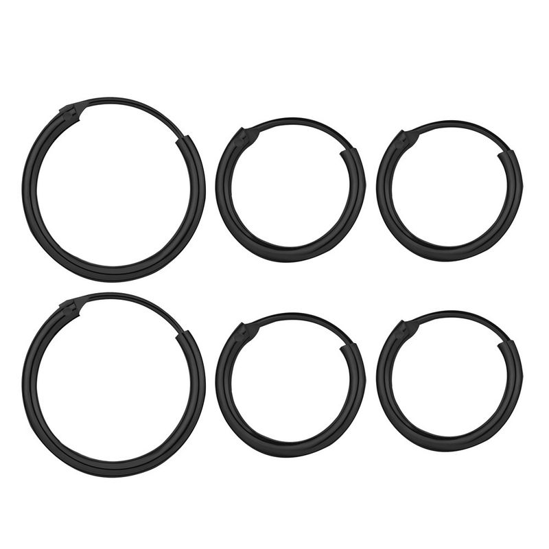 Korean And Japanese Trendy Small Piercing Punk Hoop Non-Fading Earrings Studs 3 Pairs Set_voghion.com