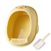 Semi-Enclosed Top-Entry Anti-Splash Large Portable Cat Toilet Litter Box_voghion.com