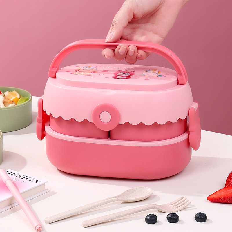 Dopamine Lunch Box Student Lunch Box Office worker Double-layer compartment fresh-keeping box Microwave Heating Lunch Box_voghion.com