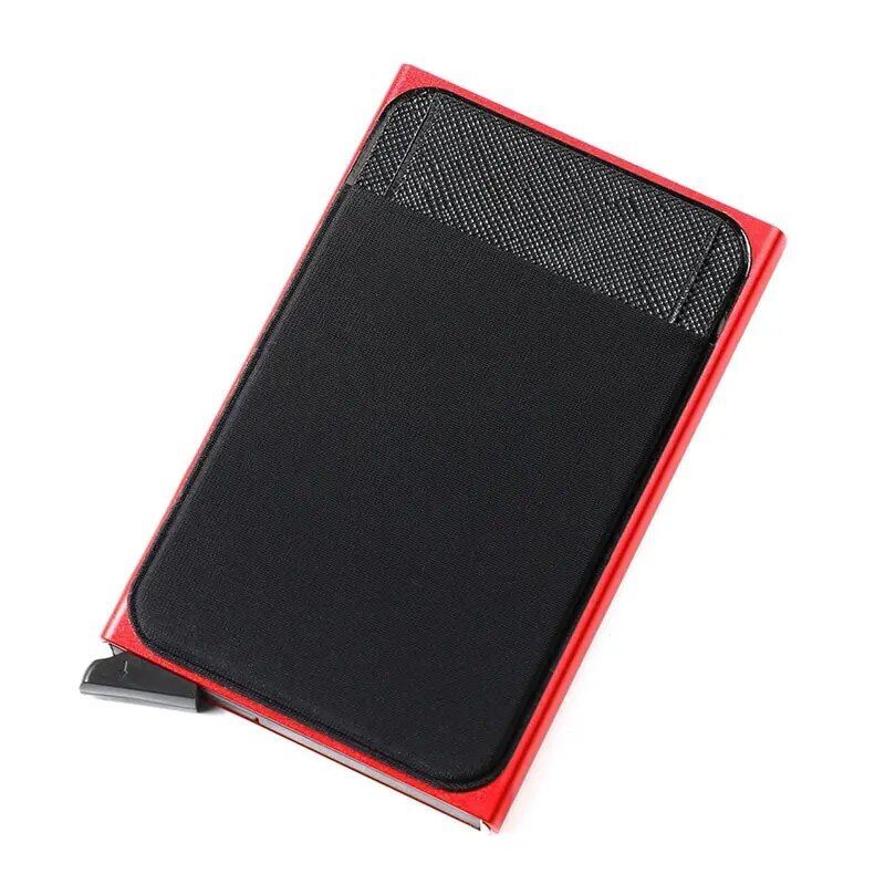 Rfid Smart Credit Card Holder Metal Slim Pop Up Minimalist Men Wallets Black Male Purse Money Bags Carteira Masculina_voghion.com