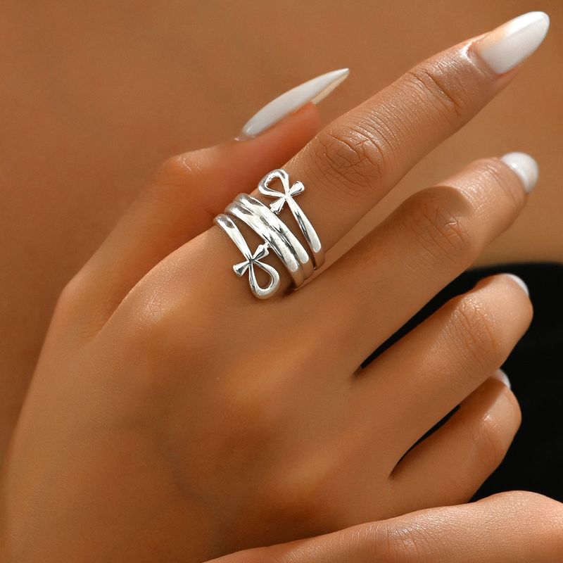 Stile di nicchia unisex con fiocco semplice e design alla moda a doppio strato, anello di coppia di alta qualità_voghion.com