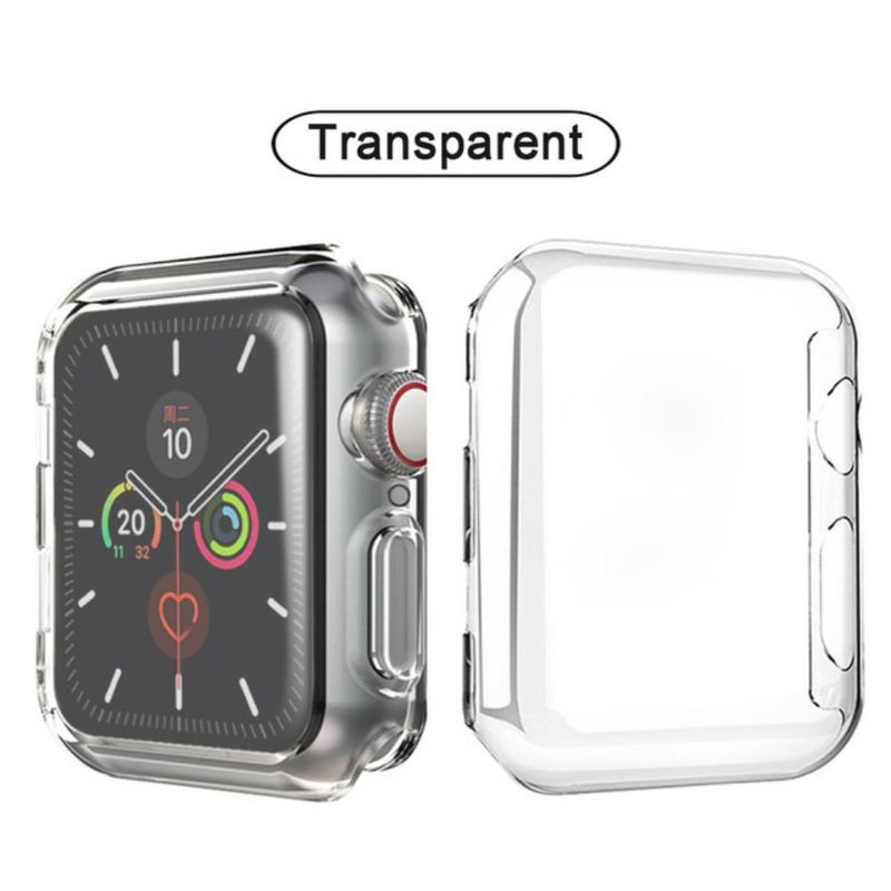 Slim Full Case for Apple Watch Series 8 7 6 5 4 3 SE Silicone Cover for iWatch 44 40 41 45 38 4249MM Clear TPU Screen Protector_voghion.com