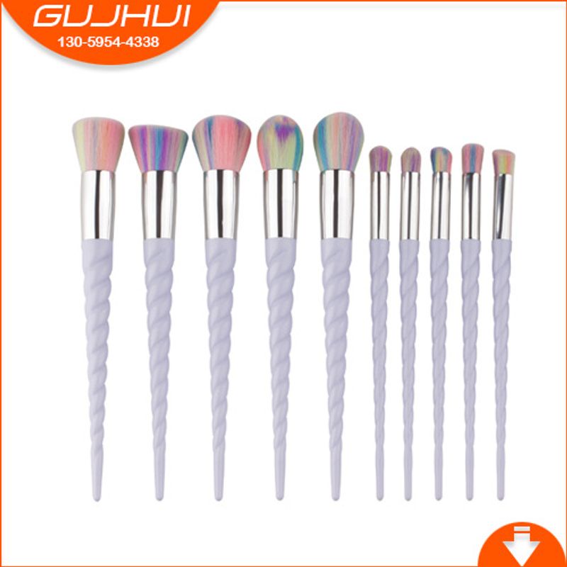 10 Stück Einhorn-Make-up-Pinsel, spiralförmiges Hornfaden-Set, Make-up-Werkzeuge, GUJHUI Yuncai_voghion.com