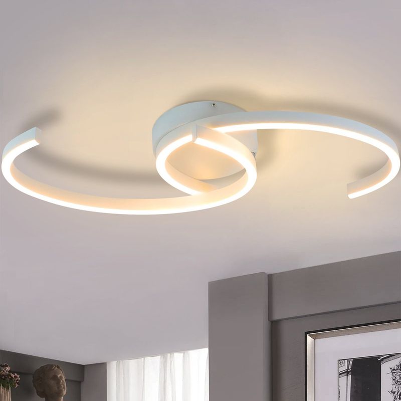 Deckenlampe LED Deckenleuchte Weiß - Schlafzimmerlampe Modern 24W Wohnzimmer Deckenbeleuchtung 60CM Küchelampe Warmweiß Für Flur Esszimmer_voghion.com