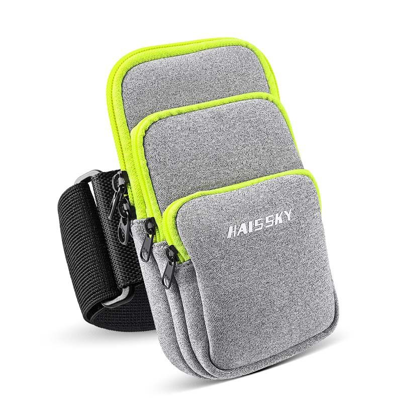 Running Arm Bag Men And Women Outdoor Sports Fitness Arm Sleeve Three Pockets Large Capacity Universal Mobile Phone Arm Bag Wrist Bag Armband_voghion.com