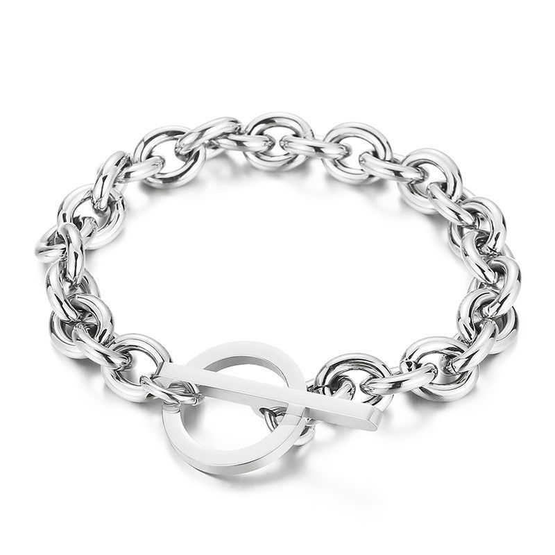  jewelry exaggerated personality metal 0 chain titanium steel OT buckle hip hop nightclub neutral female jewelry set_voghion.com