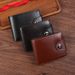 New business with zipper, horizontal magnetic buckle, youth change bag, multiple card slots, casual men's wallet_voghion.com