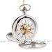 Metal White Polished Double Open Cover Mechanical Glossy Student Gift Commemorative Pocket Watch_voghion.com