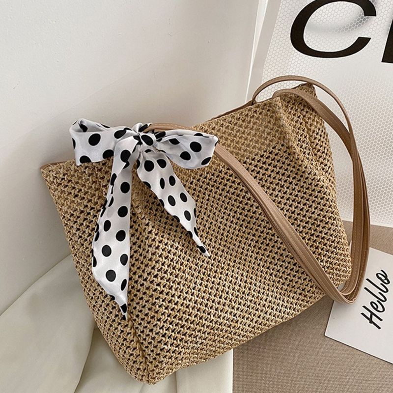 Fashion Straw Female Tote Handbag Lady's Shoulder Large s Famous Brand Designer Women‘s Casual Beach Big_voghion.com
