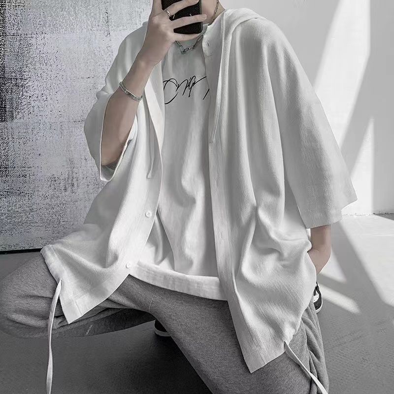 Großer Sonnenschutz im Lazy-Style für Männer und Frauen, kurzärmelig mit Kapuze, dünn im Sommer, 300 Pfund, cool und stylisch_voghion.com