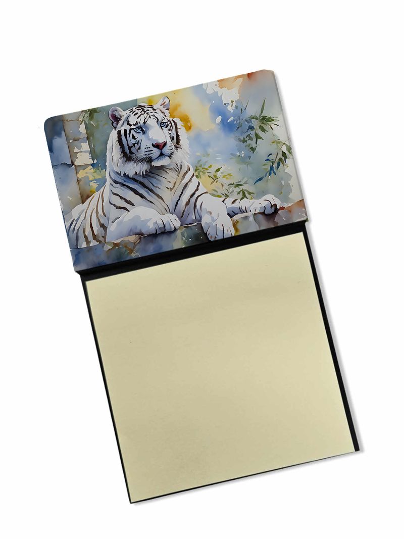 NEW White Tiger Sticky Note Holder Refillable Dispenser Self-Sticky Note Pads, Memo Pads Blank Desk Accessories_voghion.com