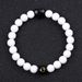 Liebesarmband für Paare – Schwarz/Roter Achat und mattierte weiße Jade (10 mm heißgeprägt, 8 mm Perlenbesatz)_voghion.com