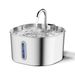 2.2L Pet Dispenser Stainless Steel Cat Feeder Automatic Circulation Round Water Bottle_voghion.com