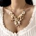 Starfish Conch Pearl Necklace For Women Exaggerated Beach Vacation Style New Shell Single Circle Waist Chain Accessory_voghion.com