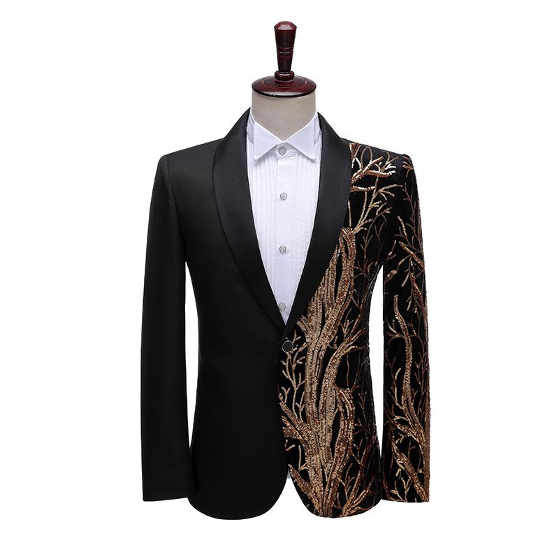 Herenkostuum met paillettenboomjurk, jas voor podiumprestaties_voghion.com