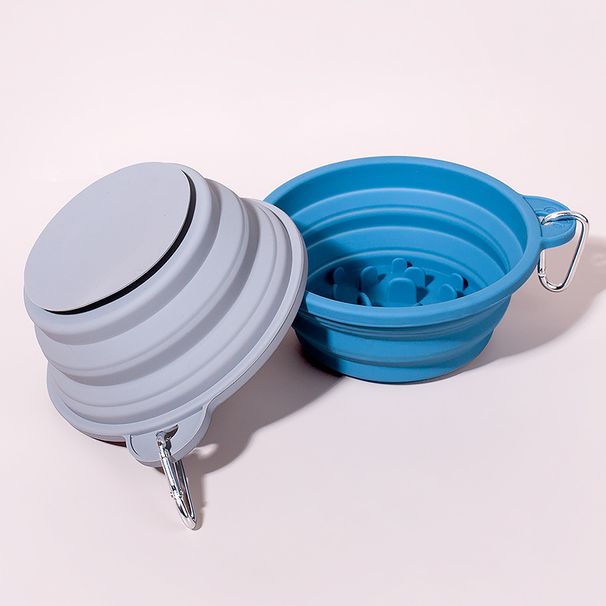 Shenzhen Factory Custom Pet Folding With Suction Cup Silicone Anti-Choke Slow Feeder Bowl_voghion.com