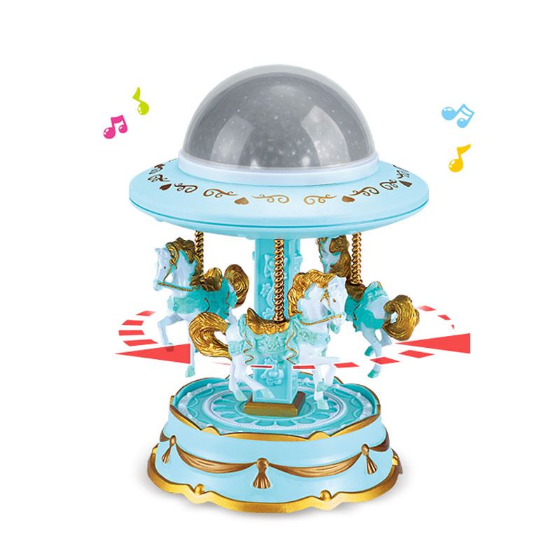 Bunte Karussell-Spieluhr, große bunte Lichtprojektions-Spieluhr, Geburtstagsgeschenk für Mädchen_voghion.com