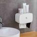2Pcs Waterproof Toilet Roll Holder Paper Holder Wall Mounted Plastic Bathroom Roll Paper Stand Case Tissue Garbage Bag Storage Box_voghion.com