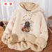 Hooded Lamb Wool Sweatshirt Autumn Women Loose Fit Long Sleeve Women's Top New Style Fleece Winter 12_voghion.com