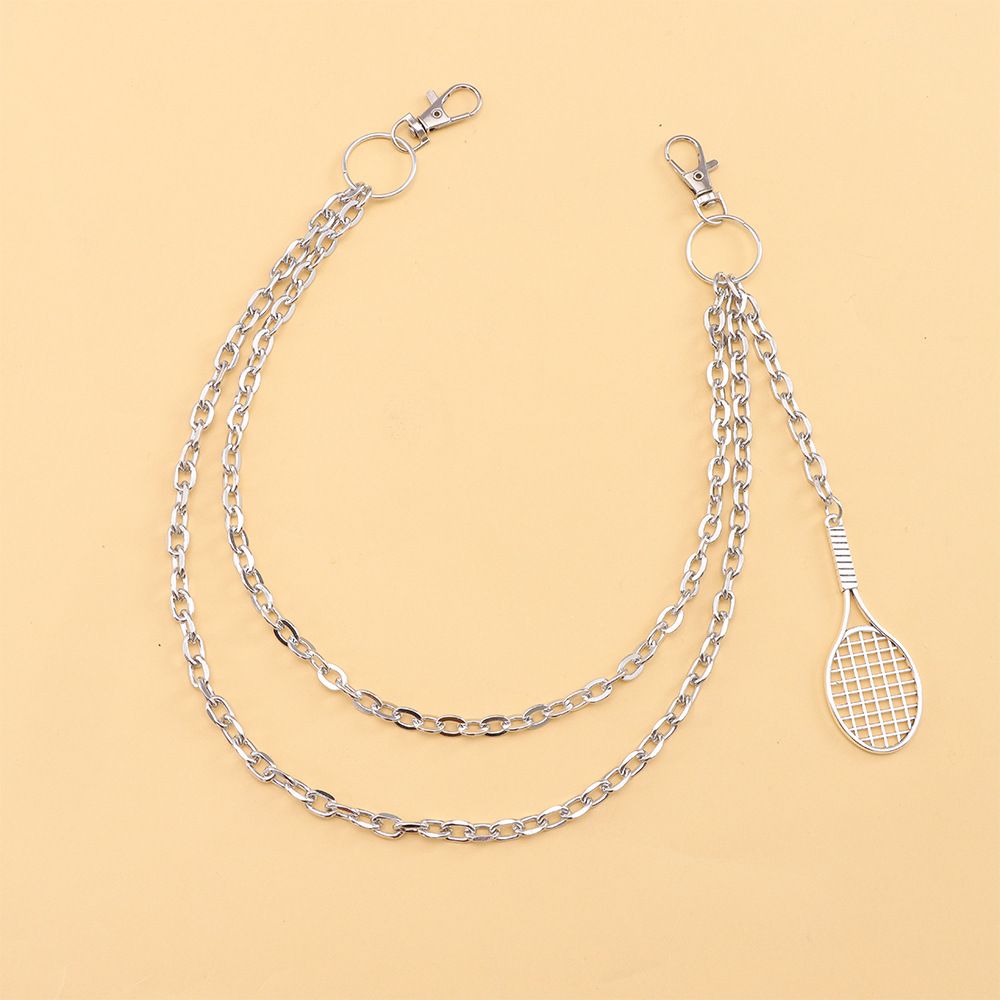 New Punk Style Metal Tennis Racket, Waist Personalized Versatile, Multi-layer Chain, Men's And Women's Pants Chain_voghion.com