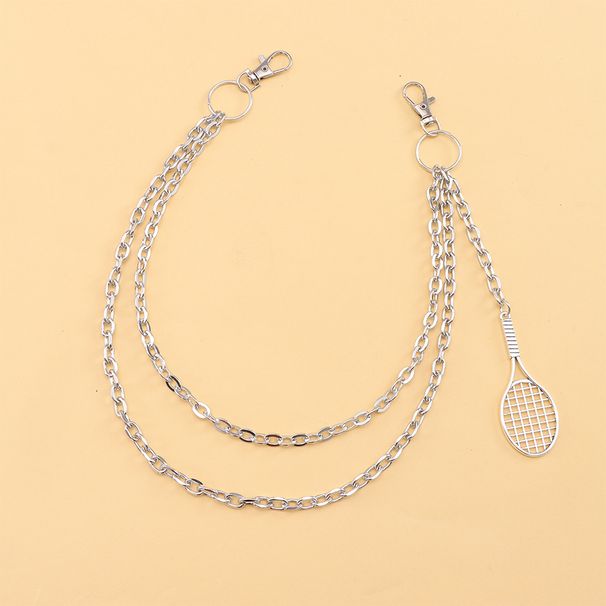 New Punk Style Metal Tennis Racket, Waist Personalized Versatile, Multi-layer Chain, Men's And Women's Pants Chain_voghion.com