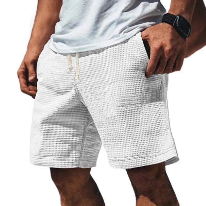 Men's Clothing Outdoor Fashion Leisure Waffle Breathable Trend Sports Casual Shorts_voghion.com
