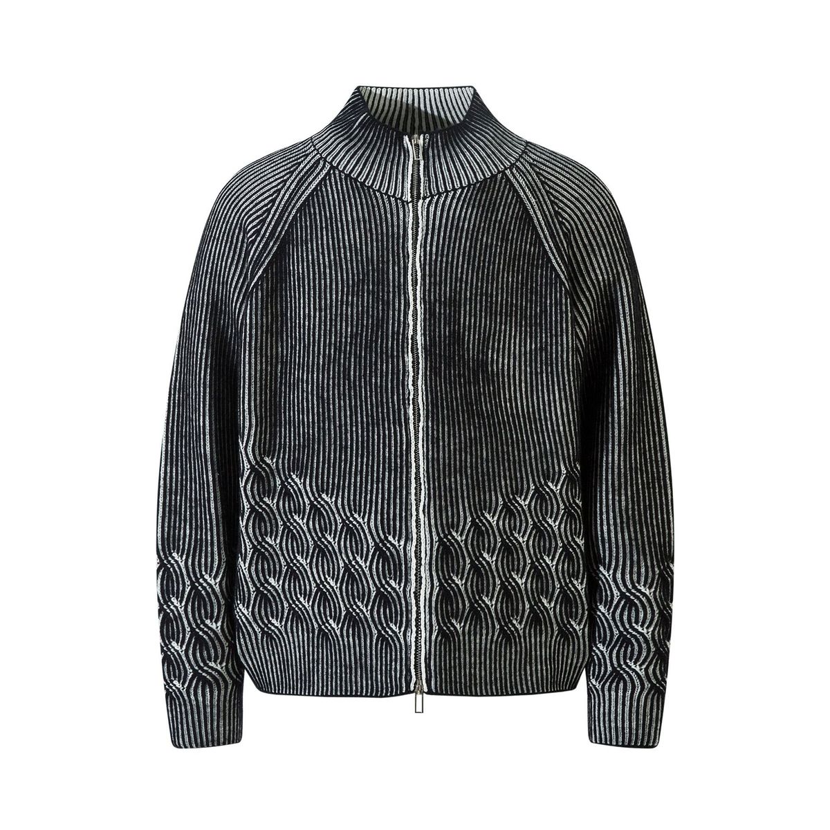 Men's Clothing retro half high collar zipper knitted jacket men's zipper cardigan sweater top_voghion.com