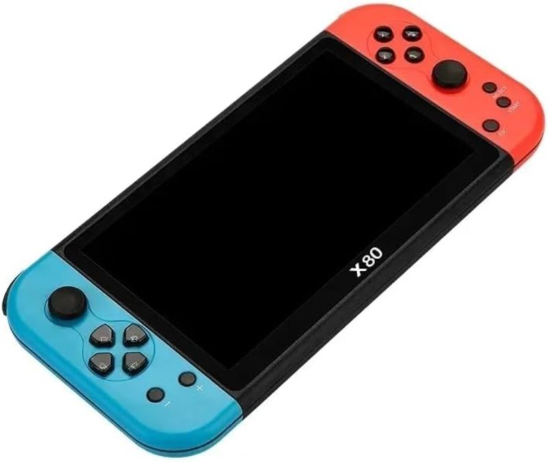New X80 Bluered Handheld Game Console 16gb Build In Many Games 7 Inch HD Output Retro Game Cheap Children's Gifts Support TV Playing Games Gameboy Bir_voghion.com