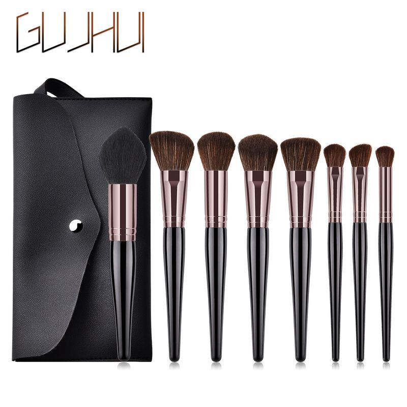 8-teiliges Make-up-Pinsel-Set, Make-up-Tools, Puderpinsel, schwarzer schwangerer Bauch, Tasche, Yuncai-Set GUJHUI_voghion.com